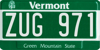VT license plate ZUG971