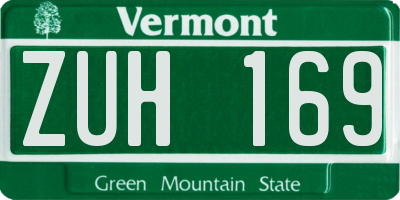VT license plate ZUH169