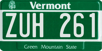 VT license plate ZUH261