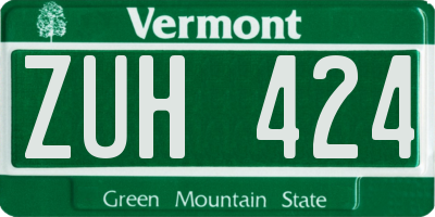 VT license plate ZUH424