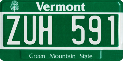 VT license plate ZUH591