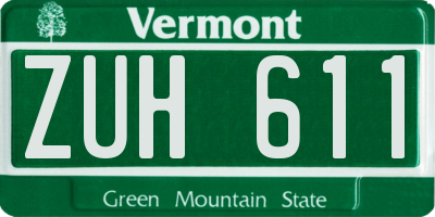 VT license plate ZUH611