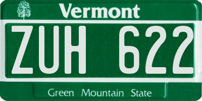 VT license plate ZUH622