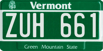VT license plate ZUH661