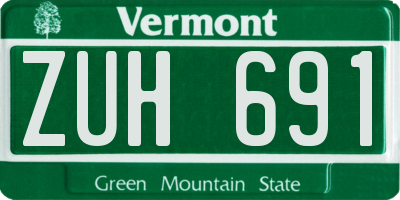 VT license plate ZUH691