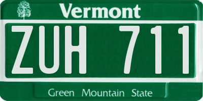 VT license plate ZUH711