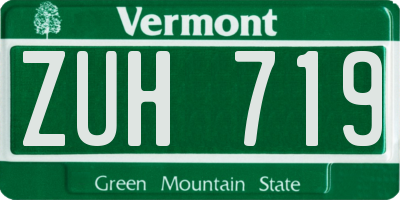 VT license plate ZUH719