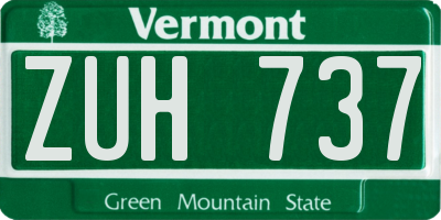 VT license plate ZUH737