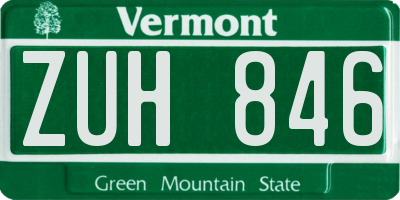VT license plate ZUH846