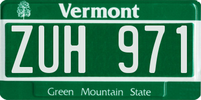 VT license plate ZUH971
