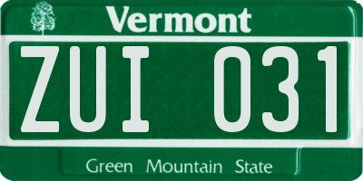 VT license plate ZUI031