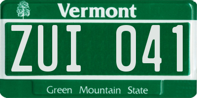 VT license plate ZUI041