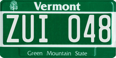 VT license plate ZUI048