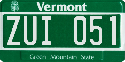 VT license plate ZUI051