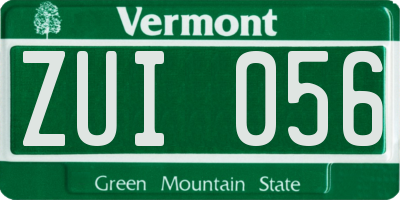 VT license plate ZUI056