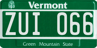 VT license plate ZUI066