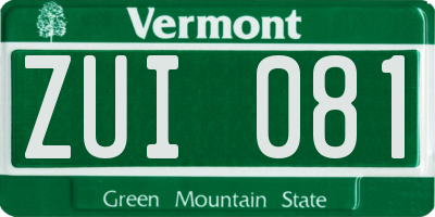 VT license plate ZUI081