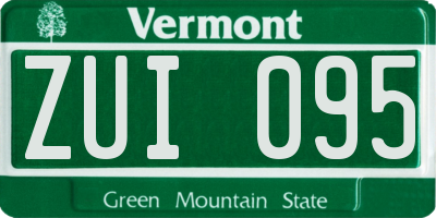 VT license plate ZUI095