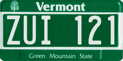 VT license plate ZUI121