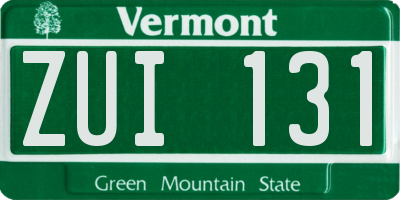 VT license plate ZUI131