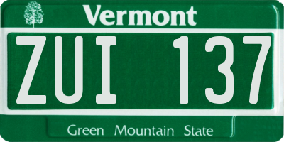 VT license plate ZUI137