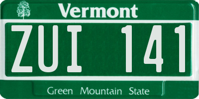 VT license plate ZUI141