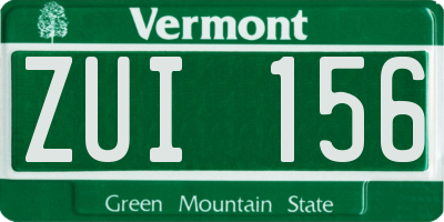 VT license plate ZUI156