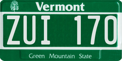 VT license plate ZUI170