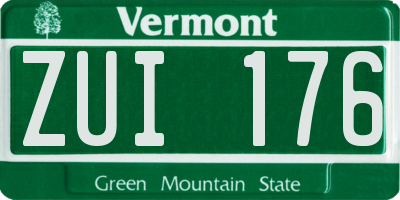 VT license plate ZUI176