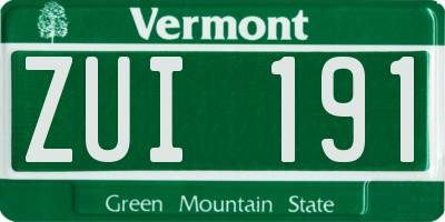 VT license plate ZUI191