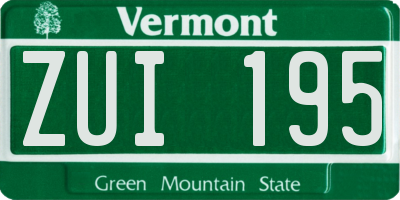 VT license plate ZUI195