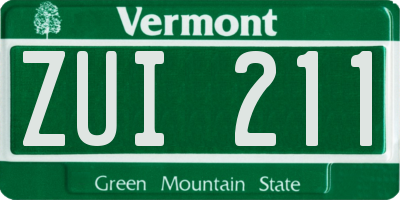 VT license plate ZUI211
