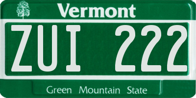 VT license plate ZUI222