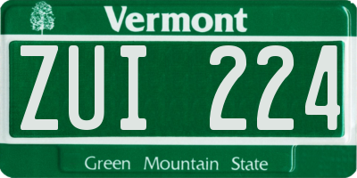 VT license plate ZUI224