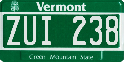VT license plate ZUI238