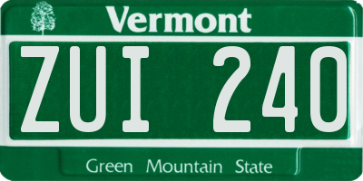 VT license plate ZUI240