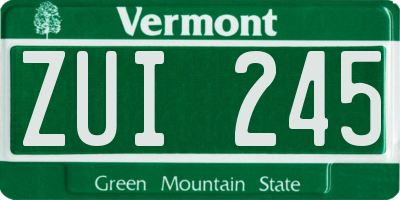 VT license plate ZUI245