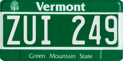 VT license plate ZUI249