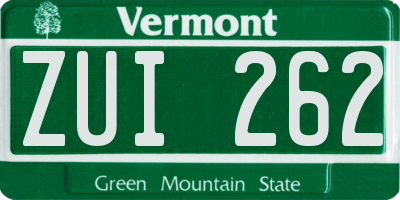 VT license plate ZUI262