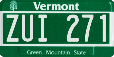 VT license plate ZUI271