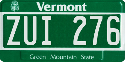VT license plate ZUI276