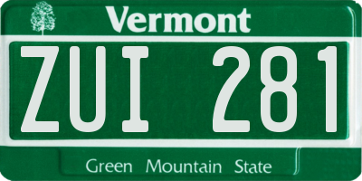 VT license plate ZUI281