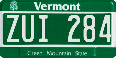 VT license plate ZUI284