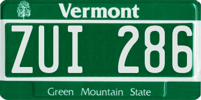 VT license plate ZUI286