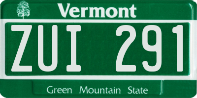 VT license plate ZUI291