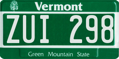 VT license plate ZUI298