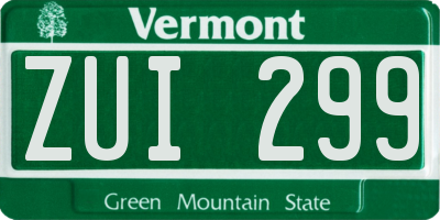 VT license plate ZUI299