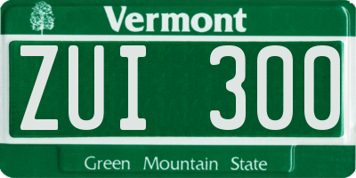 VT license plate ZUI300