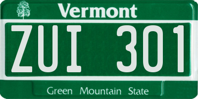 VT license plate ZUI301