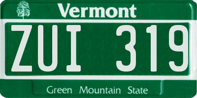 VT license plate ZUI319
